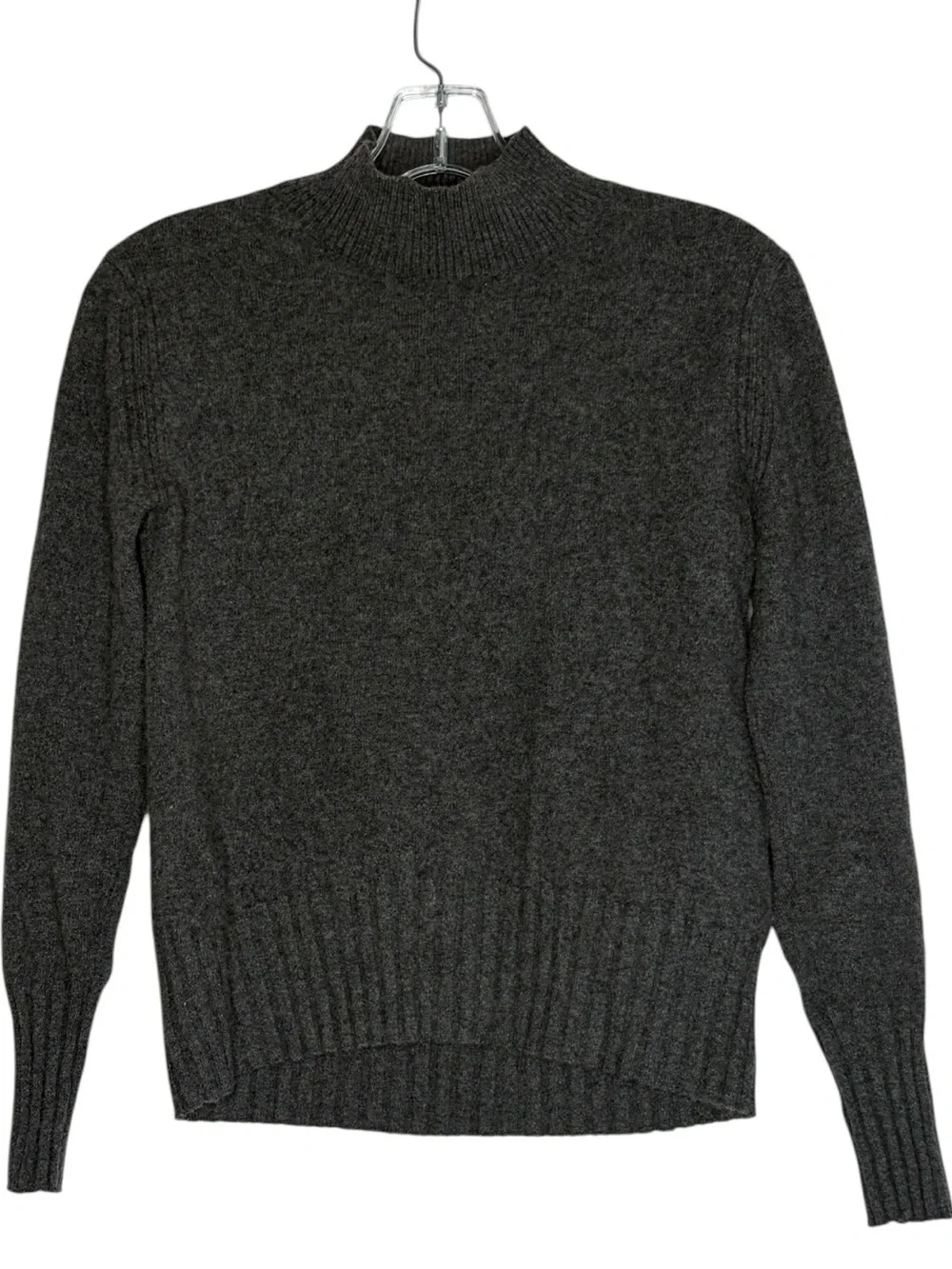 J.Crew 100% Cashmere Mock Neck Sweater Gray XS Soft Luxe Minimal